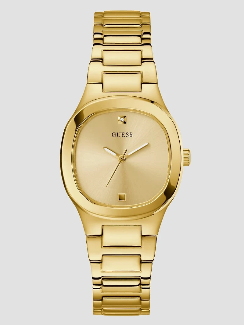 Gold-Tone Studded Analog Watch