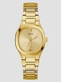 Gold-Tone Studded Analog Watch
