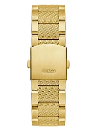 Gold-Tone and Black Textured Multifunction Watch