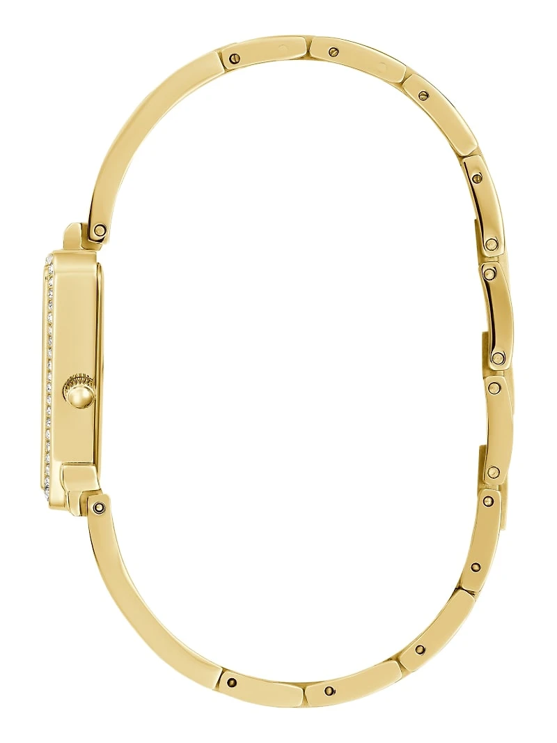 Gold-Tone Crystal Triangle Analog Watch