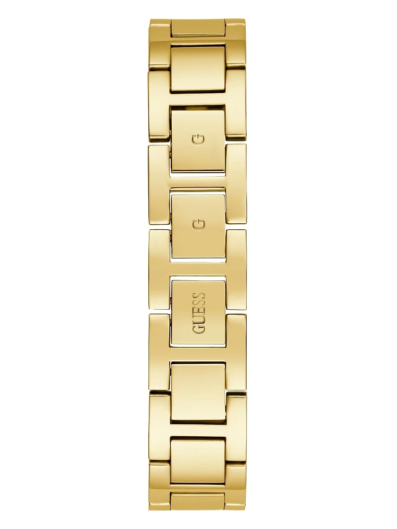 Gold-Tone Crystal Triangle Analog Watch