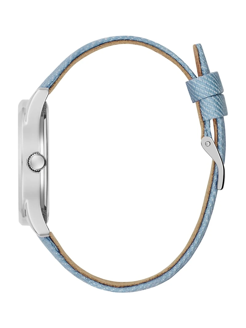 Blue Hearts Silver-Tone Analog Watch