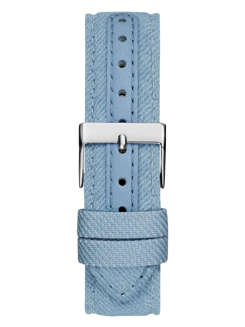 Blue Hearts Silver-Tone Analog Watch