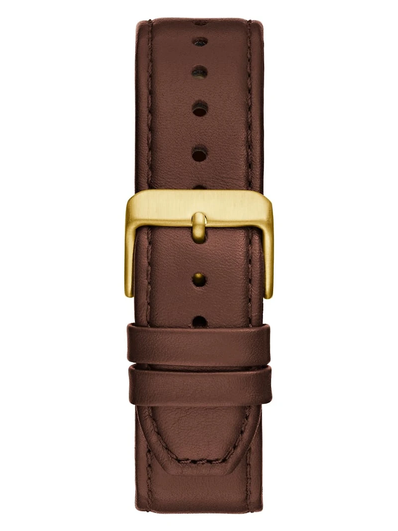 Two-Tone Analog Leather Watch