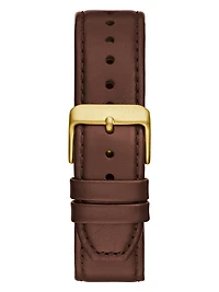 Two-Tone Analog Leather Watch