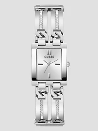 Silver-Tone Square Analog Watch