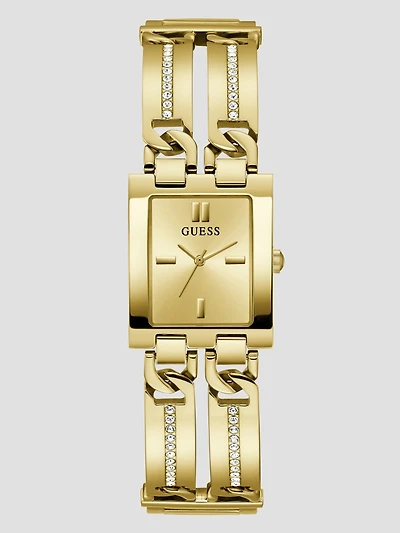 Gold-Tone Square Analog Watch