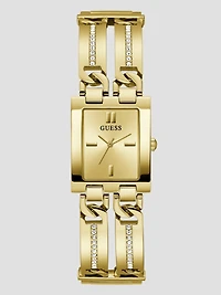 Gold-Tone Square Analog Watch