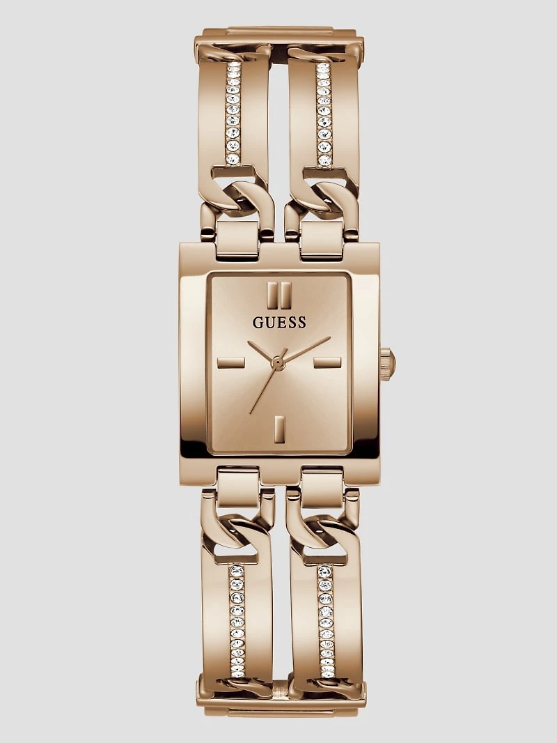 Rose Gold-Tone Square Analog Watch