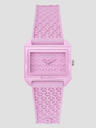 Pink Silicon Analog Watch