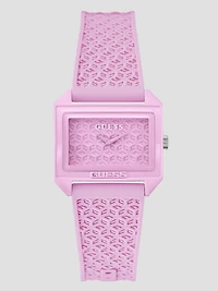Pink Silicon Analog Watch