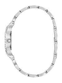 Silver-Tone Crystal Analog Watch