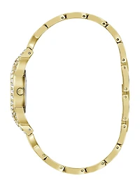 Gold-Tone Crystal Analog Watch