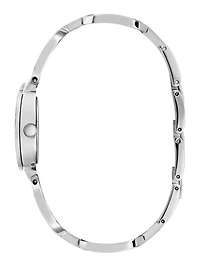 Silver-Tone Crystal Analog Watch