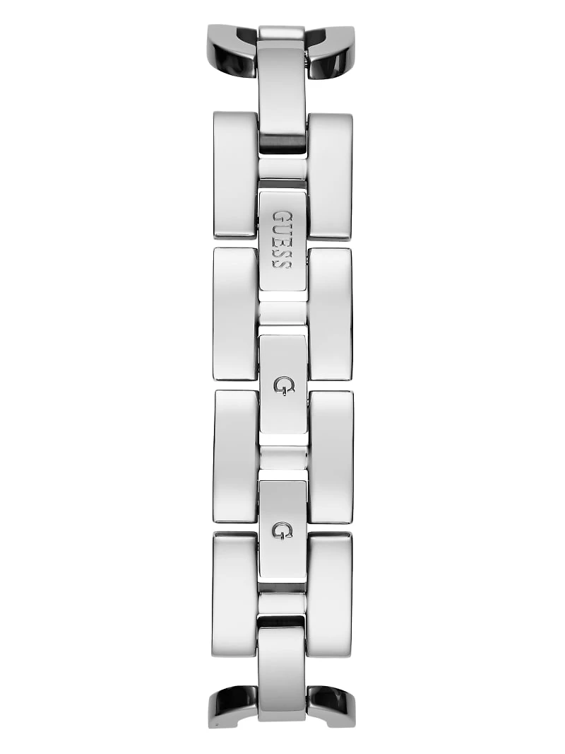 Silver-Tone Crystal Analog Watch