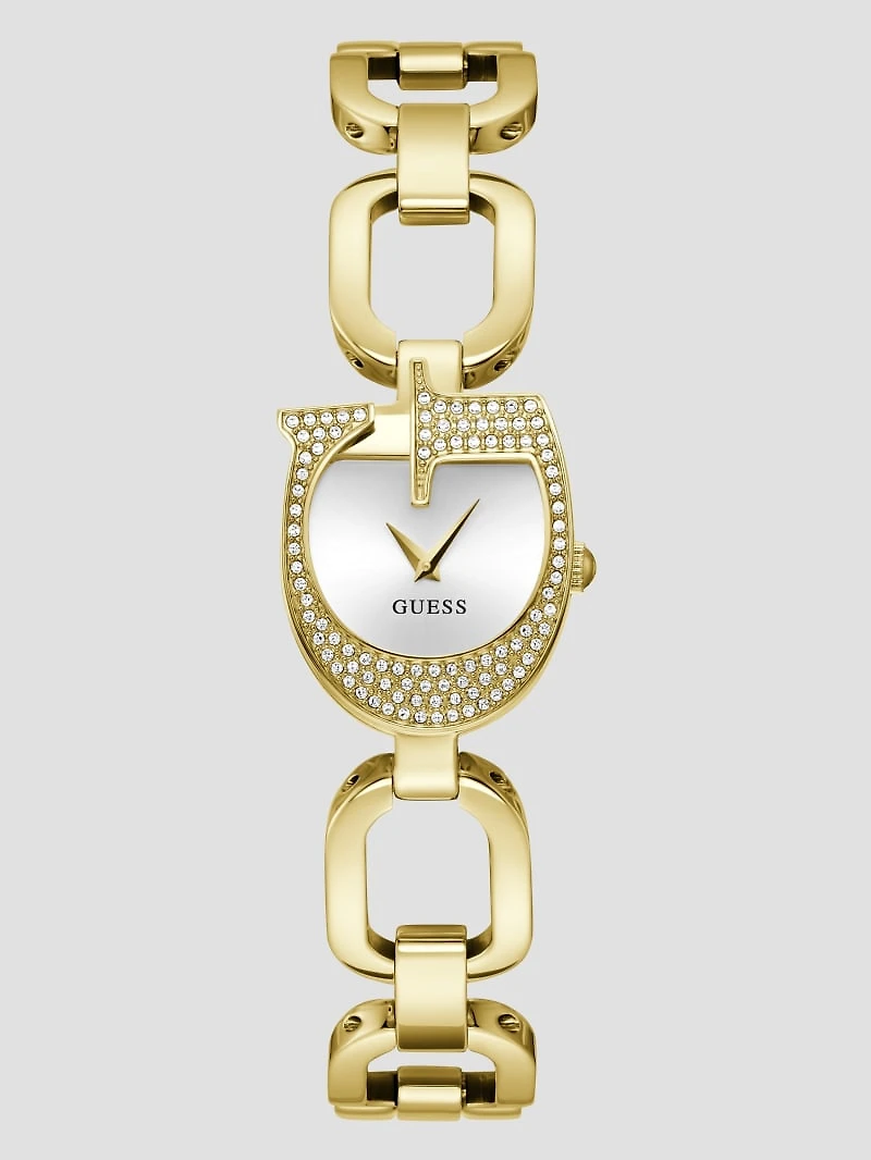 Gold-Tone Crystal Analog Watch