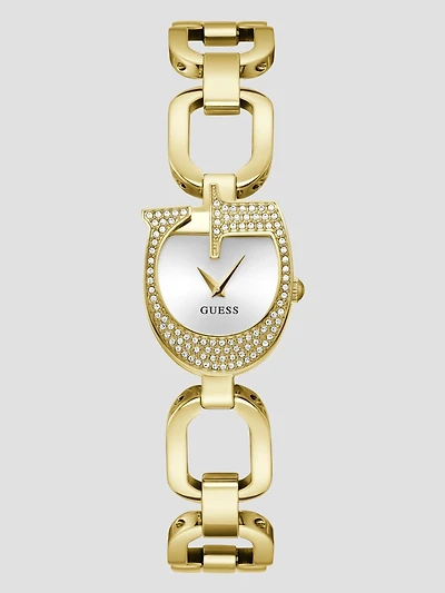 Gold-Tone Crystal Analog Watch