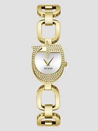 Gold-Tone Crystal Analog Watch