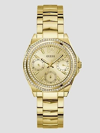 Gold-Tone and Crystal Multifunction Watch