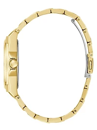 Gold-Tone and Black Multifunction Watch