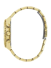 Gold-Tone and Light Blue Multifunction Watch