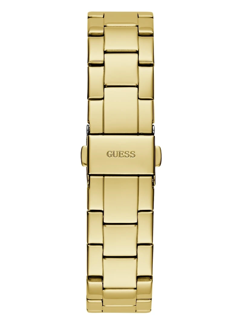 Gold-Tone and Light Blue Multifunction Watch