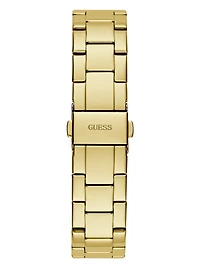 Gold-Tone and Light Blue Multifunction Watch