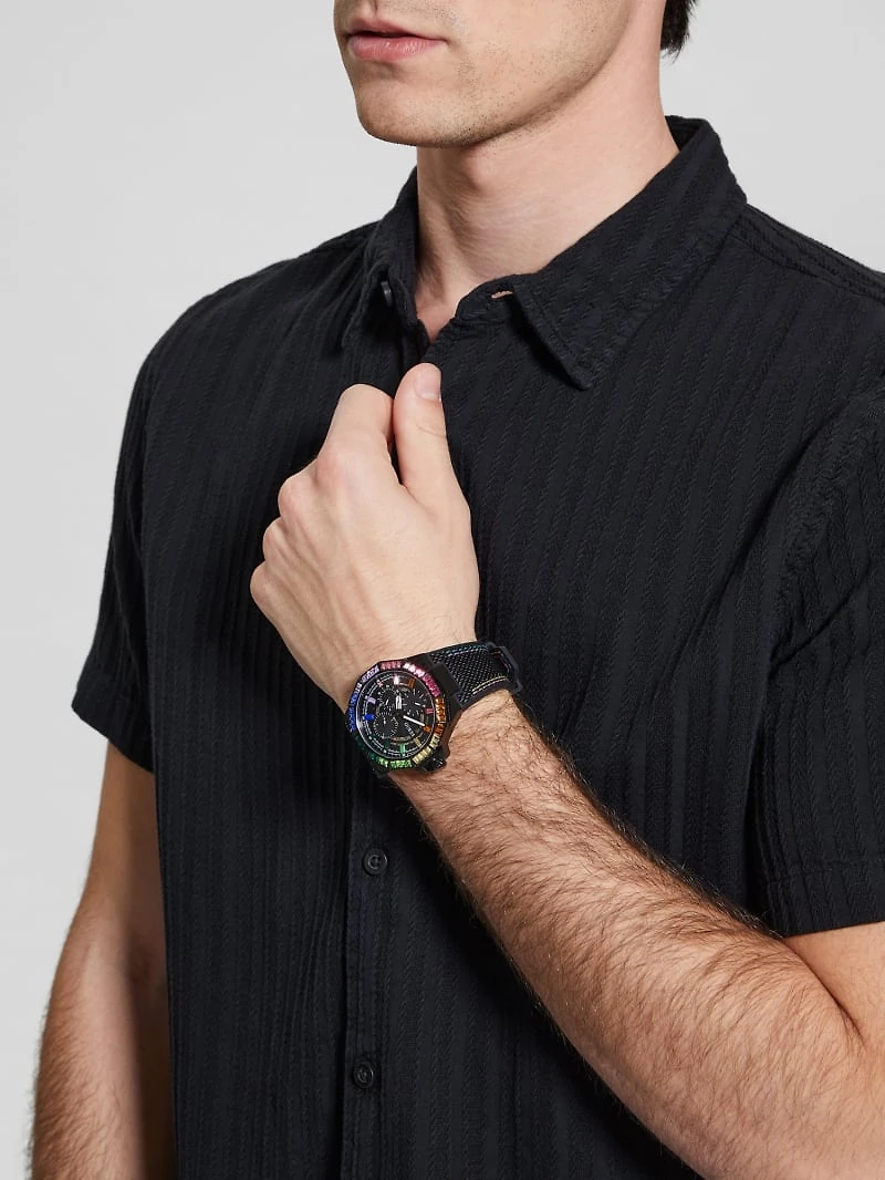 Nylon Rainbow-Crystal Multifunction Watch