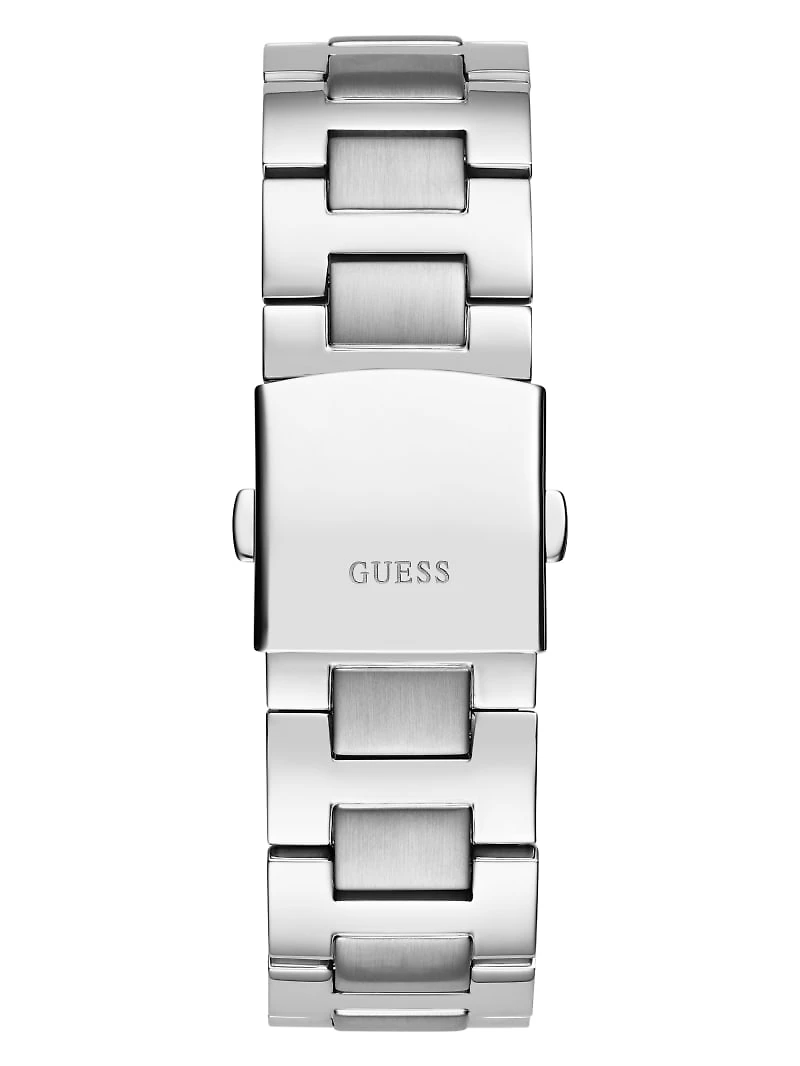 Silver-Tone and Black Multifunction Watch