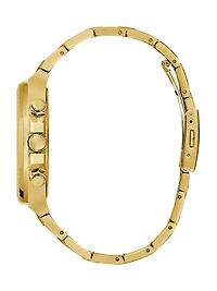 Gold-Tone and Green Multifunction Watch