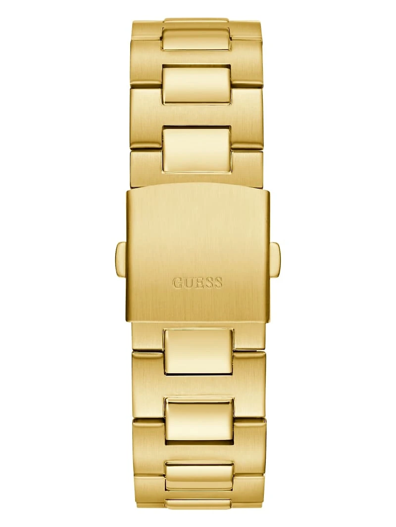 Gold-Tone and Green Multifunction Watch