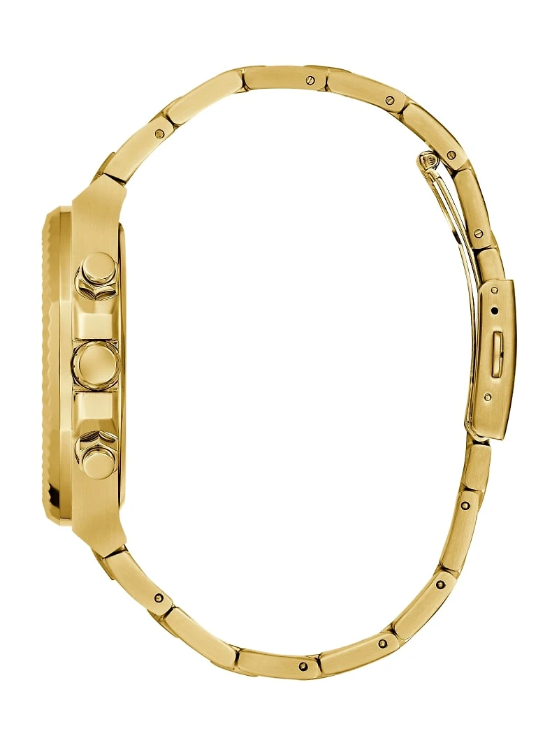 Gold-Tone and Black Multifunction Watch