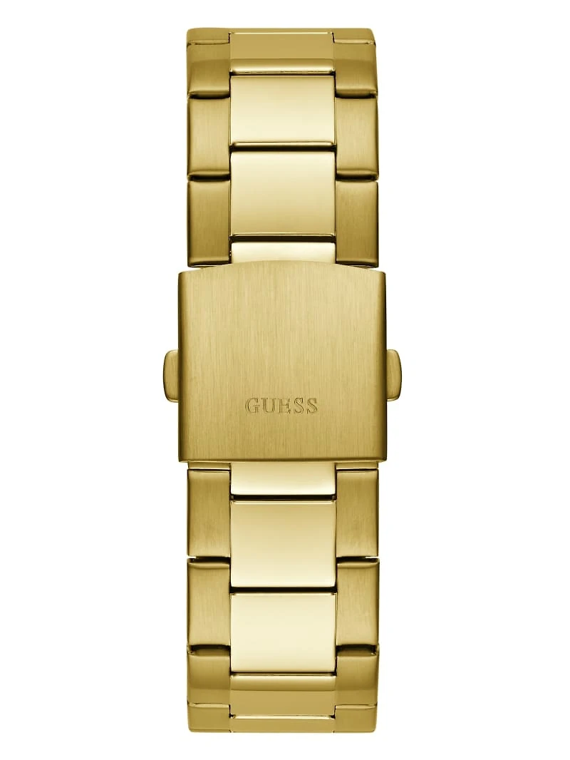 Textured Gold-Tone Multifunction Watch