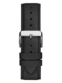 Silver-Tone Leather Multifunction Watch