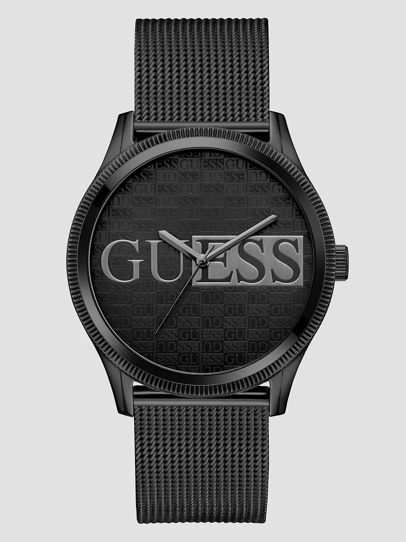 Black Mesh Analog Watch