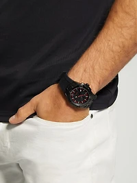 Black Silicon Analog Watch
