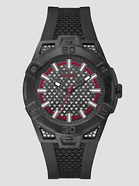 Black Silicon Analog Watch