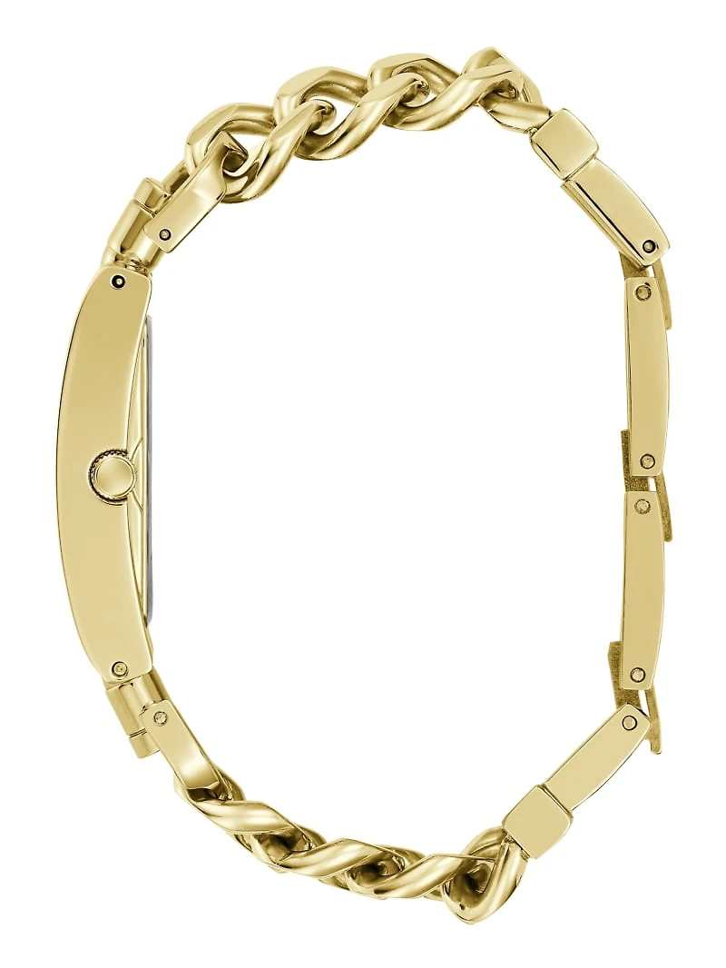 Gold-Tone and Green Analog Watch