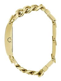 Gold-Tone and Green Analog Watch