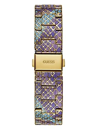 Printed Gold-Tone Multifunction Watch
