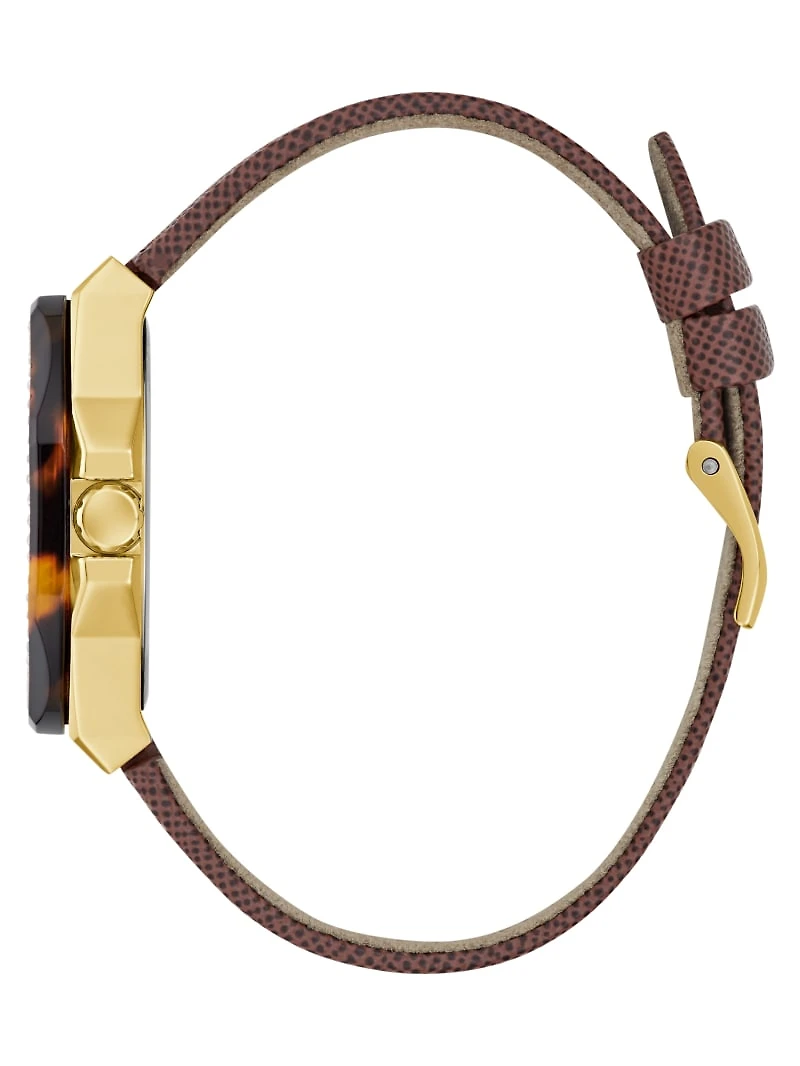 Brown Leather Chronograph Watch