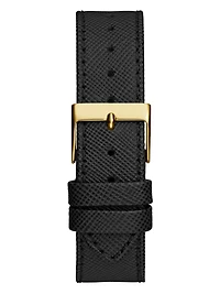 Black Leather Chronograph Watch