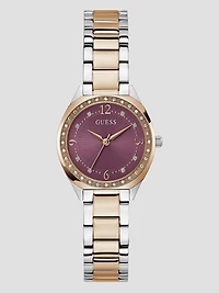 Two-Tone Purple Analog Watch