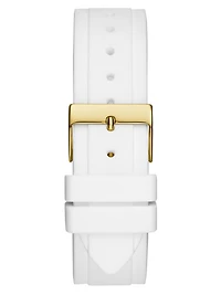 White & Gold-Tone Multifunction Watch