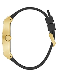 Gold-Tone Silicon Multifunction Watch