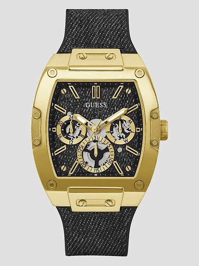 Gold-Tone Silicon Multifunction Watch