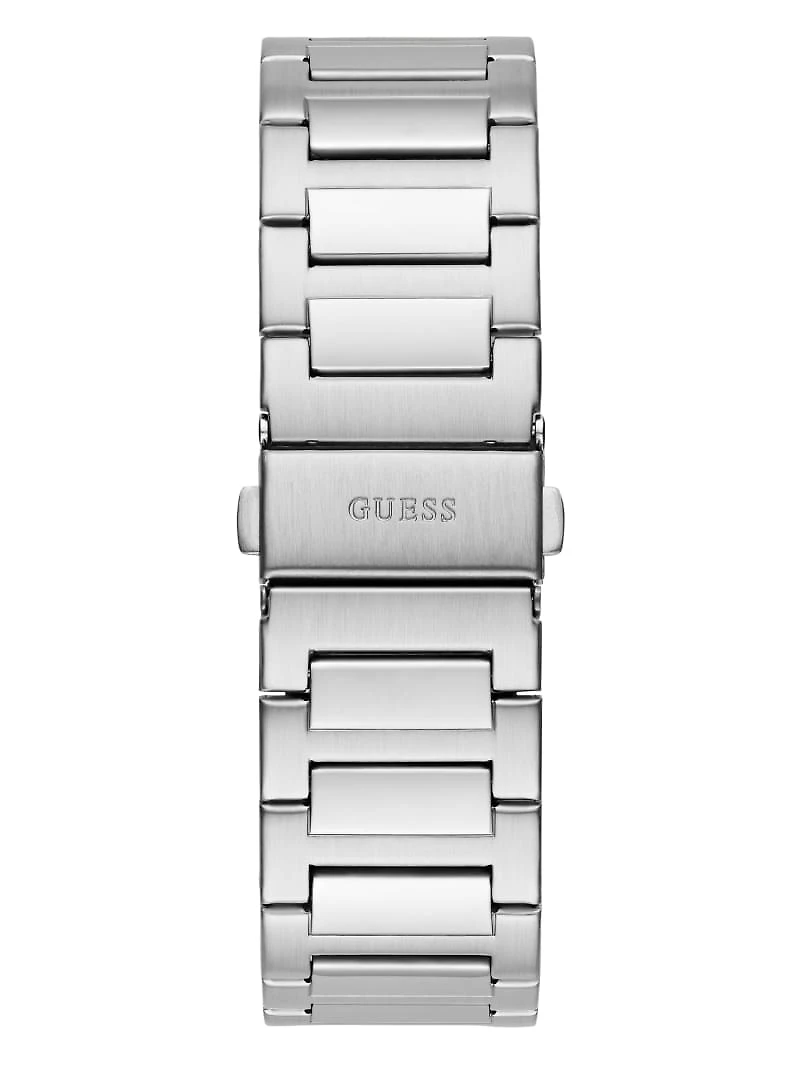 Silver-Tone and Green Analog Watch