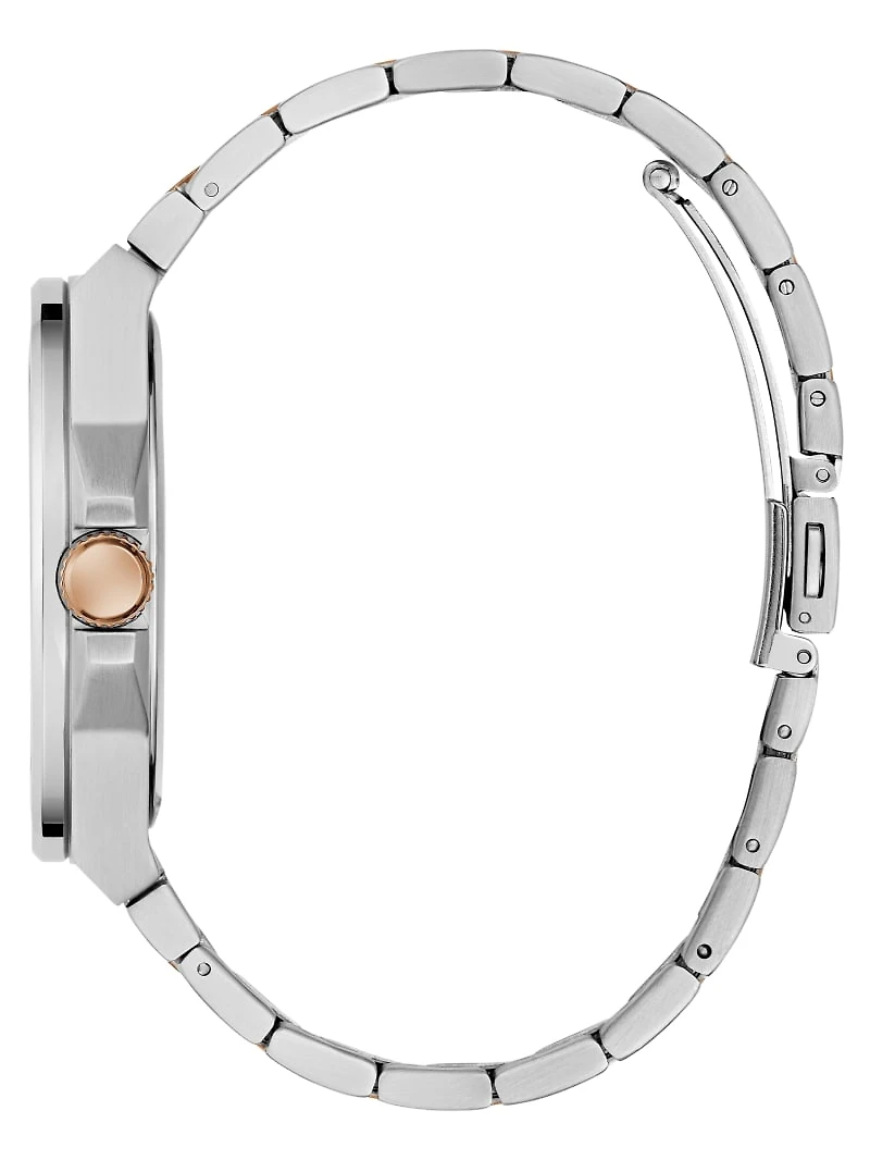 Silver and Rose Gold-Tone Analog Watch