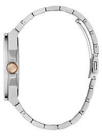 Silver and Rose Gold-Tone Analog Watch