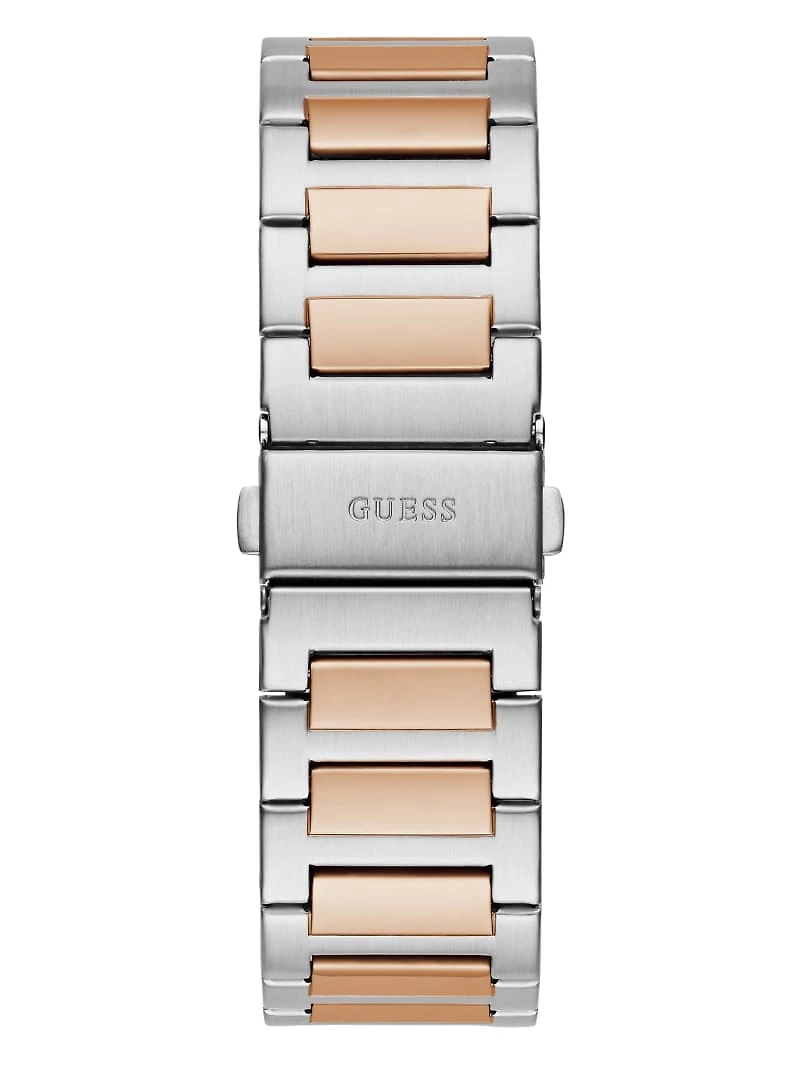 Silver and Rose Gold-Tone Analog Watch